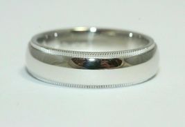 Tiffany &amp; Co Platinum Classic Double Milgrain Wedding Band Ring 6mm Size 9 US - $1,450.00