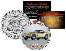 1969 Chevrolet Corvette L88 Expensive Auction Muscle Car Jfk Half Dollar Us Coin - £6.71 GBP