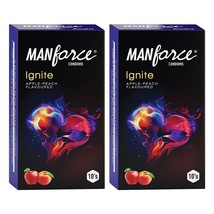 Manforce Ignite Apple-Peach Flavoured Extra Dotted Condoms -10 Pieces(Pa... - £18.81 GBP