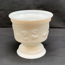 White Milk Glass Footed Compote Candy Dish Bowl Vase Planter Unmarked 4 in - $15.28