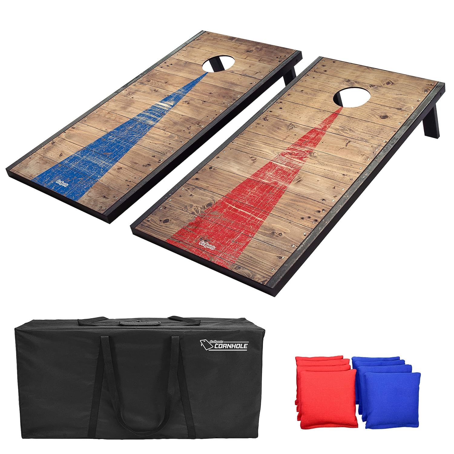 GoSports 4x2feet Classic Cornhole Set with Rustic Wood Finish | Includes 8 Bags, - $169.99