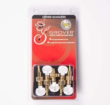 Grover 124G5 Geared Banjo Pegs. Set of 5, Gold Square Pearloid buttons - £168.78 GBP