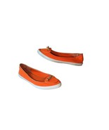 Tory Burch women Dakota Shoes Flats Sneakers Canvas Orange Gold Size 8M - $39.08 CAD