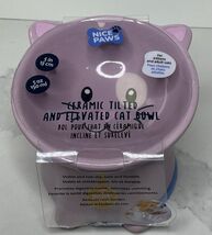 Nice Paws Cat Food/Water Bowl Raised Pale Purple Ceramic Elevated 5” Til... - $19.75