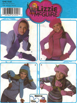 Girls Lizzie McGuire Fleece Tam Beanie Hats Hood Mittens Scarves Sew Pattern S-L - £7.98 GBP