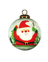 Festive Glitter Santa Hand Painted Mouth Blown Glass Ornament - $170.13