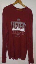 LRG Lifted Research Group Shirt Mens 3XL Red Maroon Henley Thermal Long Sleeve - £19.93 GBP