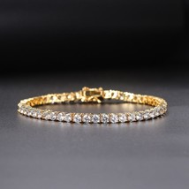 Iced Out Crystal Tennis Bracelet for Women Punk Hiphop Luxury AAA+ Cubic Zirconi - £27.33 GBP