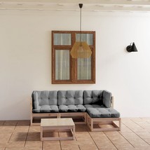  Garden Lounge Set Natural Wood Solid Pine Wood 5 Piece Set - $628.99