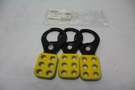 Loty of 3 - Brady 49255 Prinzing 1-1/2&quot;  L/O Hasp  Yellow, Epoxy-Coated Used - £11.78 GBP