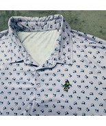 Antigua Golf Polo Shirt Golf Cart Print Duck &amp; Run Logo Short Sleeve XL - $21.86 CAD