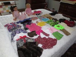 2 Our Generation 18&quot; Dolls w/Huge Handmade Wardrobe To Share - Outfits Listed - £62.12 GBP
