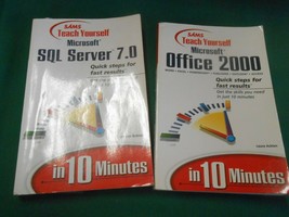2 MICROSOFT Software Books-SAMS TEACH YOURSELF Office 2000 &amp; SQL SERVER 7.0 - $12.46