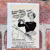 1949 Hero Metal Core Knitting Needles - Surprised Lady - Original Retro ... - $11.87