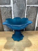 Westmoreland Glass Co. LOTUS Blue Mist Low Footed Sweets Compote - £15.52 GBP