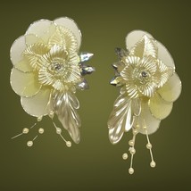 vintage clip on earrings Wedding Prom - £35.31 GBP