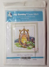 Joy Sunday Stamped Cross Stitch Kit J406 Snow Night Oil Lamp 42x46cm - $19.79