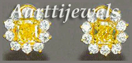 0.56ct Diamond Yellow Topaz 14k Yellow Gold Halloween Bridal Women&#39;s Earrings - £677.39 GBP