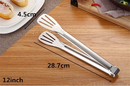 Stainless Tong  Steel Food Clip Salad Bread Barbecue Meat Clip - £9.58 GBP