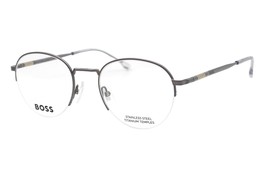Hugo Boss 1448 R81 Matte Gray Men’s Half Rim Eyeglasses 51-21-145 W/Case - £44.26 GBP