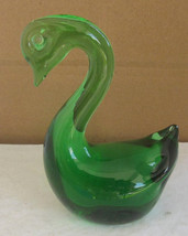 Viking Glass Hand-blown Solid Glass Swan Green Color Mid-Century Style F... - $15.99
