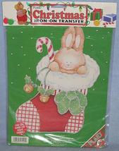 Plaid Stocking Bunny #57421 Christmas Iron-on Transfer 1993 NIP by:Darci... - $2.99