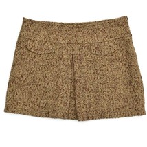 Lani Mini Skirt Junior size L Tweed Wool Blend Tweed Brown Side Zipper Pleat  - £20.29 GBP