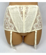 Vintage Garter Belt Size M Corset Pleated Nylon Lace Ivory Cream Christi... - $2,189.19 MXN