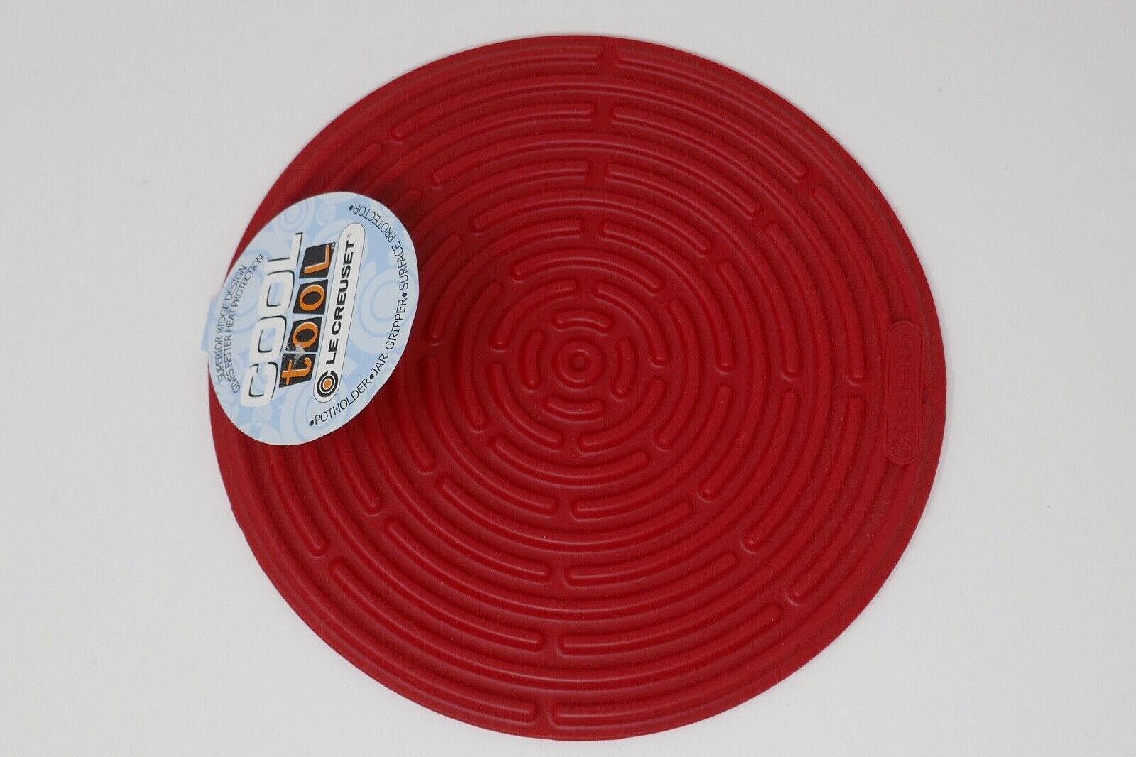 Le Creuset 8" Red Round Silicone Mini Cool Tool Trivet Coaster Gripper Holder - $34.99