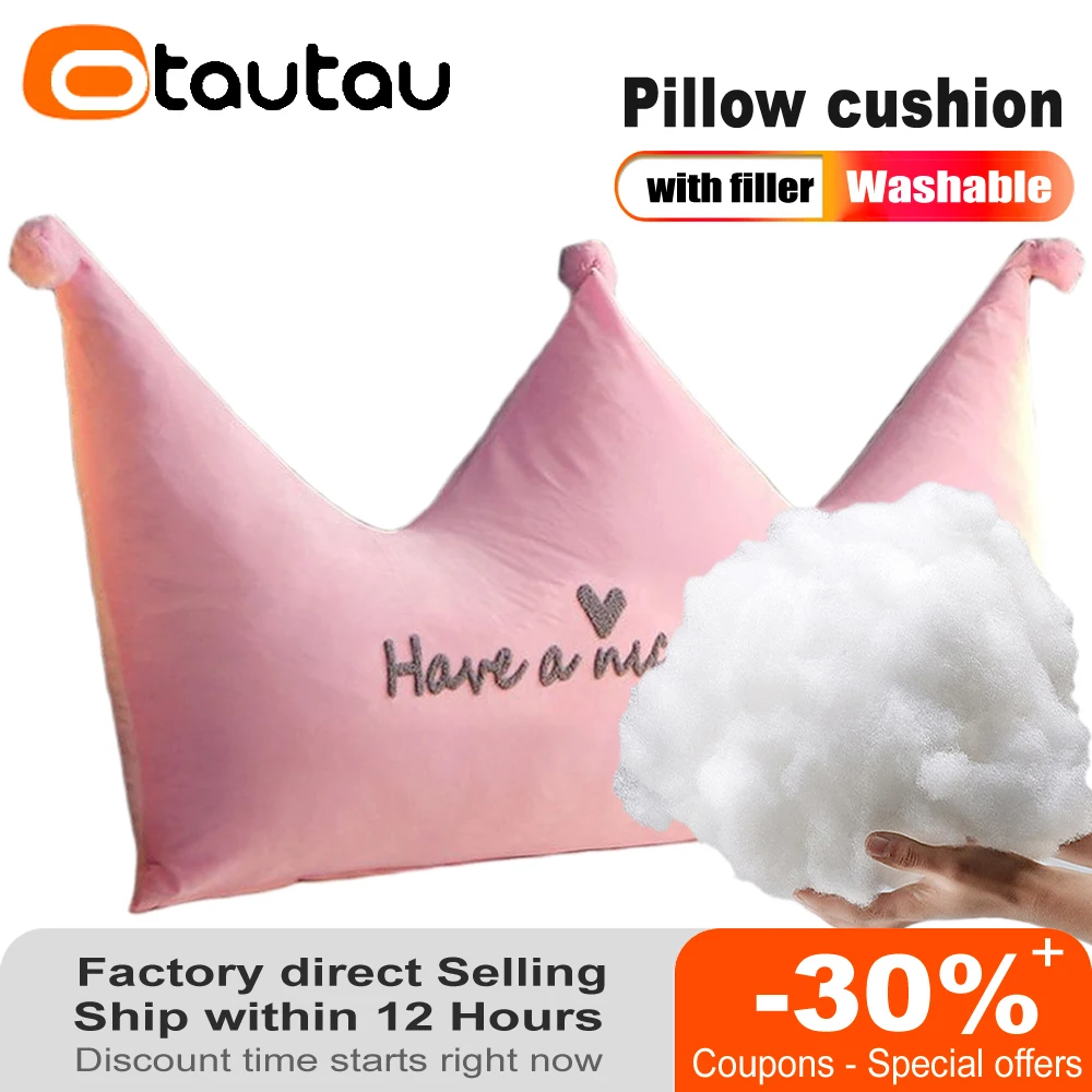 D crown back cushion pillow headboard children baby room decor soft fluffy velvet price thumb200