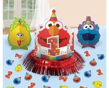 Sesame Street Elmo 1st Birthday Centerpiece Big Bird Cookie Monster Deco... - £8.65 GBP
