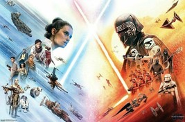 Star Wars Episode Ix Rise Of Skywalker Face Off Moive Poster New 22.375 X34 - £11.68 GBP