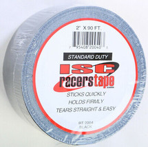 ISC Racers Tape Top-Grade Colored Duct Tape 2in. x 90ft. Black - £9.49 GBP