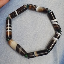 Lot 7 Antique Old Yemeni Agate Natural Rare pattern Banded Agate Bead  BDB6 - £61.95 GBP