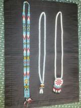 3 Vtg. Hand Crafted Southwest U.S. Beaded Turquoise &amp; White Necklaces Jewelry - £14.34 GBP