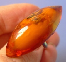 m12 Vintage Jewelry Honey Cognac Yellow Natural Baltic Amber gem RING 4g Size 8 - £30.32 GBP