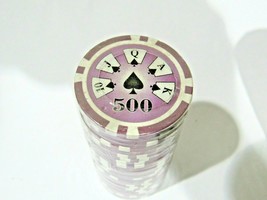 25 Purple 500 Matte High Roller / Hi-Roller Design 14g Clay Poker Chips - £5.62 GBP