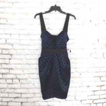 City Triangles Dress Juniors 7 Blue Black Polka Dot Sleeveless Retro Pin Up - £23.42 GBP