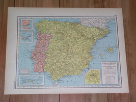 1943 Vintage Wwii Map Of Spain Portugal / Verso Map Of Switzerland - £22.02 GBP