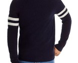 The Men&#39;s Store Designer Merino Wool Striped Sleeves Swater in Navy/Whit... - $69.99