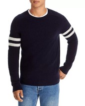 The Men&#39;s Store Designer Merino Wool Striped Sleeves Swater in Navy/Whit... - £54.81 GBP