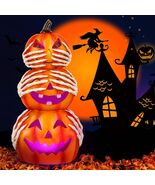 Axcoix Halloween Resin Stacked Pumpkin Decor Light Up Jack O Lantern Orange - €13,16 EUR