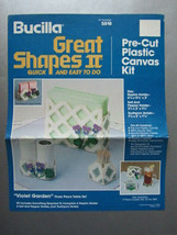 Bucilla Great Shapes Violet Garden Three Piece Table Set Plastic Canvas Pattern - £5.62 GBP