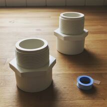 2PCS 2 Inch PVC Coupling Fittings White Socket to Male Thread Adapter fo... - $26.56 CAD