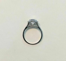 3.40 Cuscino CT Rotondo Finto Diamante Fidanzamento Ring 14k Placcato Oro Bianco - £95.45 GBP