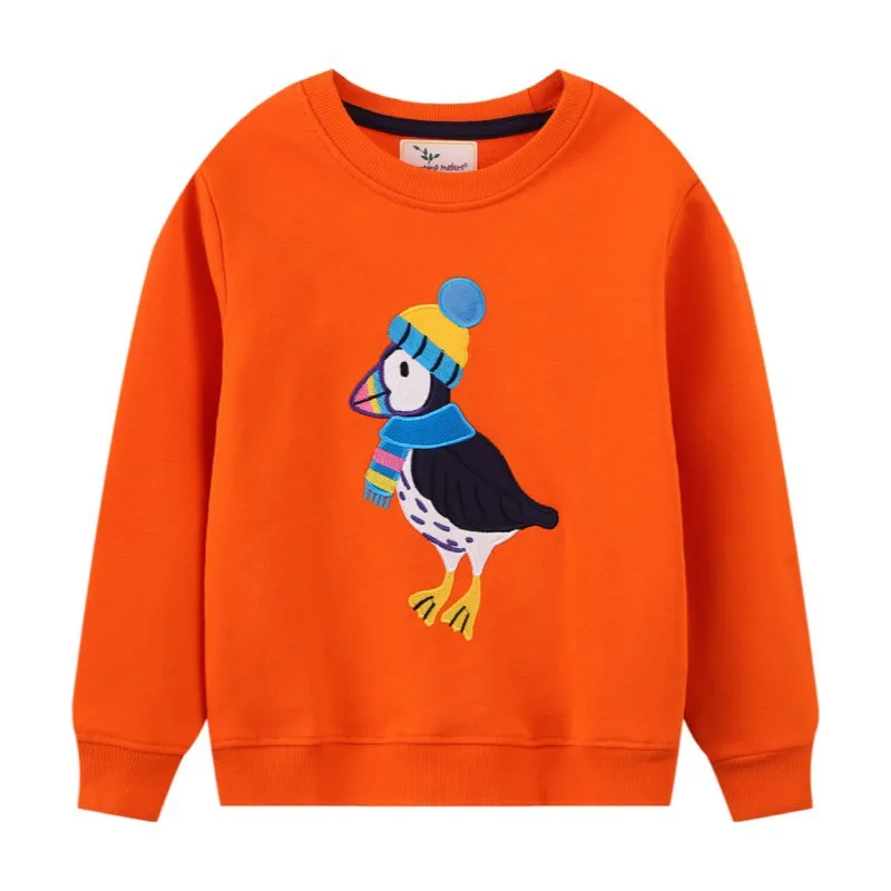 Jumping Meters New Arrival Bird Applique Kids Sweatshirts For Autumn Winter Chil - £77.95 GBP