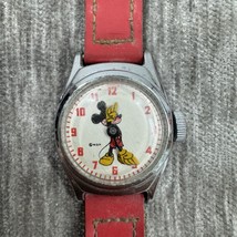 Vintage Disney Mickey Mouse Wrist Watch Red Band, 1950s, USTime AS-IS BR... - $33.93 CAD