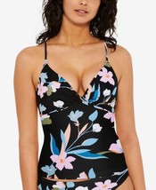 Hula Honey Juniors Flourishing Floral Tankini Top Color Black Multi Size M - £23.32 GBP