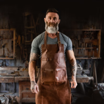 Real Back Strap Woodwork Decent Leather Brown Apron Leather 100%Cow Butcher - $120.80