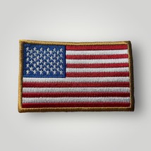 United States Flag USA Shoulder Sleeve Patch 4&quot; Gold Border Embroidered - £20.51 GBP